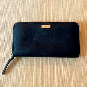 Kate Spade Black Full Zip Wallet